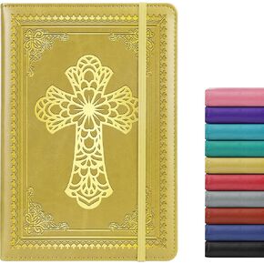 Christian Notebook Gifts for Women Men,Religious Bible Verse Notebook,Faith Prayer Journal for Women Christian Easter Gifts School Supplies (A6 Cross Pink)