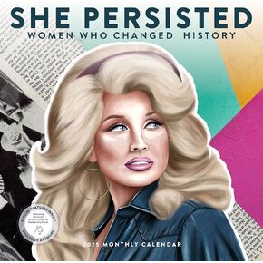 Powerful Women Calendar 2025 | She Persisted: Women Who Changed History | 12" x 24" Wall Calendar | Educational Inspiring | Marble City Press | Hand-Drawn Powerful Women Portraits