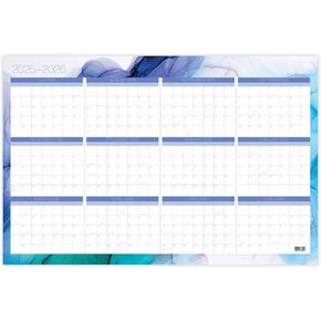 Cambridge® Aqueous 2025-2026 Erasable Wall Calendar, Reversible Academic Year/Regular Year, Extra Large, 24" x 36"