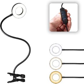 OttLite® Wellness Series Capture Clip-On LED Ring Light, 25"H, 11.5W, Black