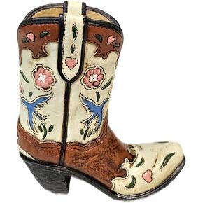 The Bridge Collection Cowboy Boot Desk Caddy - Rustic Desk Organizer for Pens and Office Supplies - Decorative Western Vase for Flowers or Utensils