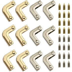 12 PCS Metal Handbag Hollow Corner Protector Bag Purse Edge Safety Decorative Clip Buckles Safety Guard Fixed Decorative Buckle DIY Art Craft Clothes Belt Handmade Making Hardware Storage Accessories