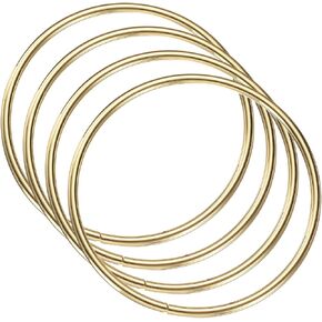 uxcell 4Pcs Metal Purse Handle, Round Handbag Ring Buckle Bag Handle Replacement for DIY Handmade Woven Bag Luggage Hardware Accessories, Gold