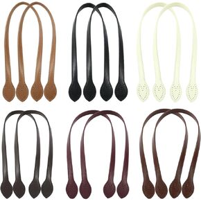 Moicstiy 12 Pcs 23 Inch Leather Purse Handles, PU Leather Purse Straps, Bag Handles for Bag Making(6 Colors)