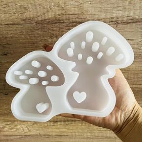 2 Cavity Mushroom Car Freshies Silicone Mold - Combination of Large and Small Mushrooms Air Freshie Mold - Aroma Bead Freshener - Shape Candle Soap Mould - Oven Safe