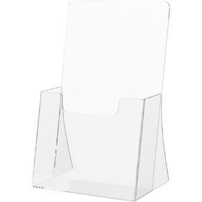 Marketing Holders 12 Pack 4.25" Brochure Holder Countertop Pamphlet Flyer Tri Folds Bin Take One Maps Menus for Waiting Rooms and Medical Offices Tabletop Clear Acrylic Caddy