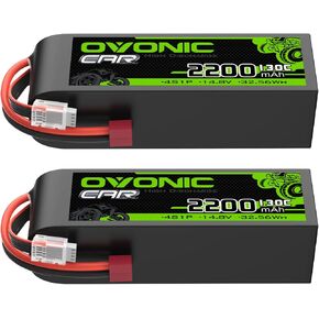 OVONIC 4S LiPo Battery 2200mAh 14.8V 130C RC Battery with Dean-Style T Connector