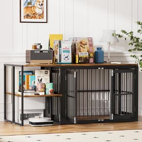 Dog Crate Furniture Large Breed Rustic Heavy Duty Dog Crate for Medium Large Dogs Indoor XL Dog Kennel Furniture 36" Dog Cages for Medium Dogs Kennel for 60lbs Dogs