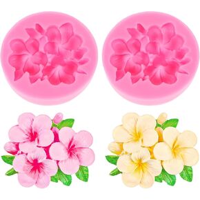 2PCS Flower Silicone Mold, 3D Flower Candle Molds, Fondant Chocolate Cake Mold for Soap Candle Craft Making Handmade Gift Ornaments Decoration Resin Concrete Clay Casting Craft Mould