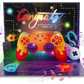 3D Pop-up Cards for Kids and Gamers: Lights and Music Gift Cards with Built-in Money Holder Slots (for Insert Cash/Game Cards) - Perfect for Birthdays, Graduations, Christmas and More