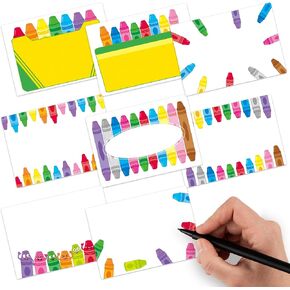 240 Pcs Crayon Self Adhesive Name Tags Sticker for Kids Name Labels for School Nametags Labels for Classroom Cubbies Clothes