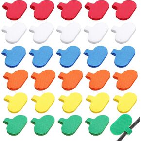 30 Pcs Cable Labels Cord Labels Electronic Cable Identification Tags Multi-Color Wire Labels Tags Write On Wire Tags Writable Computers Cable Management and Identification Labels (6 Colors)