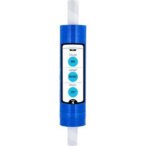 MMBM Blue Stretch Wrap, 20 Inch x 1000 Feet, 80 Gauge, 4 Pack, Colored Plastic Cling, Extended Core Stretch Film Rolls for Color Coding Pallets