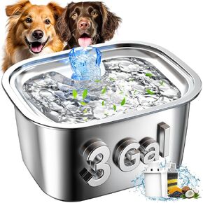 نافورة مياه الكلب للكلاب الكبيرة ، فولاذ 3gallon extra big pet ountains ، كلب مياه الكلب مرشح أوتوماتيكي أوتوماتيكي وعاء الكلب ، أوعية الشرب للحيوانات الأليفة متعددة ، مضخة سهلة التنظيف ، هادئة