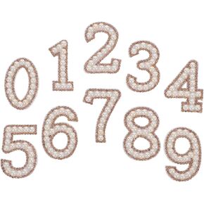 Pcs Rhinestone Pearl Iron Numbers Patches DIY Appliques for T-Shirts Skirts
