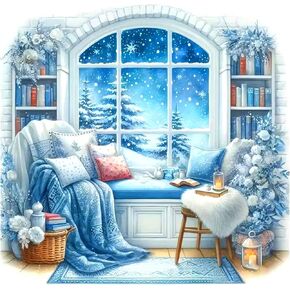FHBUBPUP Diamond Painting Kits for Adults, winter Snow Scene Diamond Art Kits for Beginners - DIY Full Drill Round Diamond Dot Christmas Gem Art, Craft Gift Suitable for Home Wall Decoration 12×12Inch