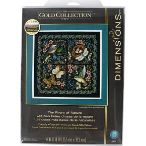 Dimensions 3824 Gold Collection The Finery of Nature Advanced Counted Cross Stitch Kit, 14" x 14", Multicolor, Multi
