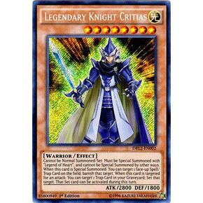 YU-GI-OH! - Legendary Knight Critias (DRL2-EN002) - Dragons of Legend 2 - 1st Edition - Secret Rare