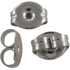 JewelrySupply Standard Earring Backs Surgical Stainless Steel (Package of 10)