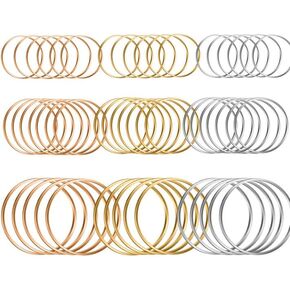 Earrings Beading Hoop Earring Finding Round Earring Circle Charms Round Beading Hoop for Jewelry Making DIY Crafts Art Creation Gift (20/30/40mm 72pcs)
