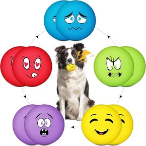 Hungdao 10 Pcs 2.8Inch Dog Squeaky Toys for Medium Breeds Funny Latex Squeaky Dog Balls Soft Rubber Cute Interactive Fetch Puppy Toys Balls for Small Medium Puppy Breeds Training
