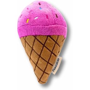 Dog Plush Squeaky Toy, Plush Squeaker, for Small and Medium Dogs, Interactive, Self-Entertainment, Funny Snack Style (Ice-Cream)
