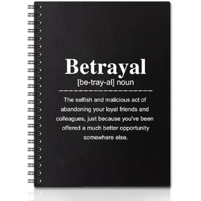 Betrayal Definition Hardcover 160 Pages Blank Spiral Notebooks, Employee Appreciation Gift, Leaving Going Away Gifts for Coworker Colleagues, Thank You Gift for Coworker, New Job Gifts