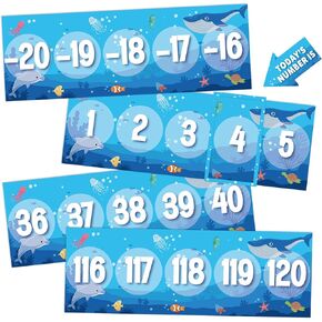 Number Line for Classroom Wall (-20 to +120) Under The Sea Number Line Bulletin Board for Students Sea Animal Math Learning Posters Decor Ocean Numbers Boarder Strips for Back to School Home Classroom