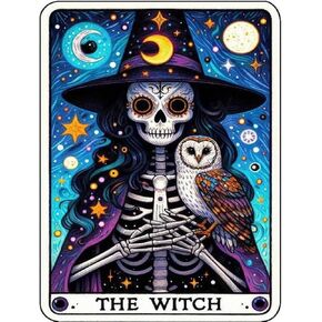 Witch Diamond Art Kits for Adults,DIY 5D The Witch Diamond Painting for Beginners,Round Full Drill Skull Diamond Dots Paintings Picture Gem Art Craft for Home Wall Art Decor Gifts 12x16inch