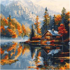 Stalente Diamond Painting Kits for Adults Scenery, 5D DIY Diamond Art Kits for Beginners Round Full Drill Diamond Painting for Home Wall Decoration Gift 12×12inch, Landscape House