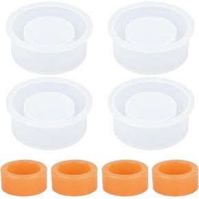 4pcs Round Resin Candle Holder Molds, Silicone Tea Light Casting Kits for DIY Crafts Wedding & Holiday Decor Epoxy Molds for Candlestick Making Home Centerpiece Design