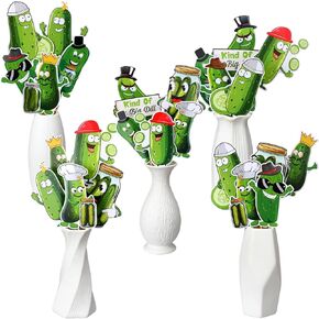 Marspark 30 PCS Pickle Party Decorations Pickle Cendricts Menced Contracts نوعًا من طاولة الشبت الكبيرة أعلى الأقطار الخضراء زخرفة خضار خضار لطيف.