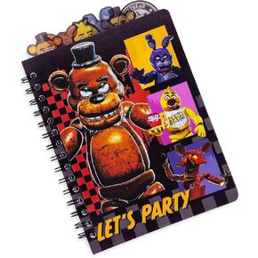 Silver Buffalo Five Nights at Freddy's: Special Delivery Let's Party 6-Tab Spiral Notebook | Notepad Journal, Stationery Paper | 7 x 9 Inches