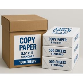 Extra Bright Copy Paper for Color Printing, 8.5x11", 96 Bright, 3 Reams, 1500 Sheets, White, Made in USA