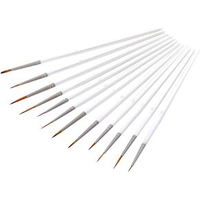 EXCEART 12pcs Nylon Painting Brush Kit for Watercolor Acrylic Nail Art Perfect for Beginners Professionals and Students