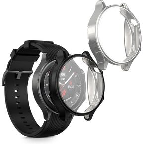 kwmobile Case Compatible with OnePlus Watch 2 / Oppo Watch X Case - 2X TPU Silicone Fitness Tracker Cover - Transparent in Kuwait