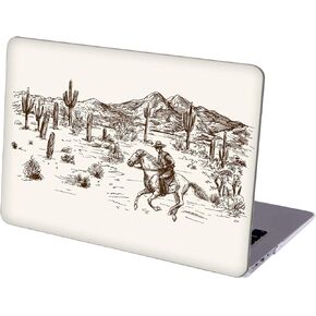 Case Compatible with MacBook MacBook Air 13 inch, Hard Protective Shell with Keyboard Cover ( A1369 A1466, 2010-2017 Release) - Wild West Desert Cowboys-2