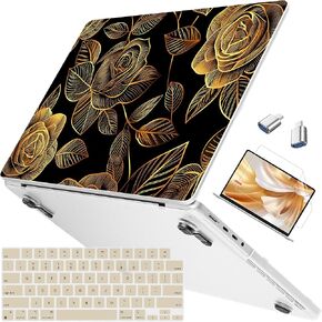 Mektron Ultra Thin Printed Case for MacBook Pro 14 inch 2024 Release M4 A3112 A3401 A3185 Fits 2023 2021 M3 A2918 A2992 M2 A2779 M1 A2442, Protective Hard Shell with Fold Kickstand, Colorful Giraffe