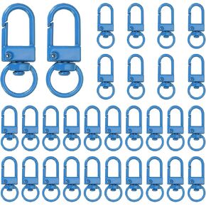 uxcell 30pcs Metal Lobster Claw Clasps, Swivel Lanyards Trigger Snap Hooks Keychain Strap with Key Ring for Jewelry Making Purse Bag Key Chains Connector, Purple