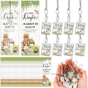50 Sets a New Chapter Begins Baby Shower Favors for Guests Storybook Keychains with Bookmarks Book Themed Gifts for Baby Shower Prizes Birthday Party Souvenirs