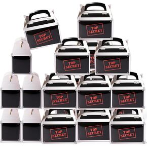 Top Secret Spy Party Favor Boxes - 24Pcs Secret Agent Candy Gift Boxes, Murder Mystery Spy Themed Party Decorations for Kids Escape Room Agent Themed Events Supplies Birthday Gift