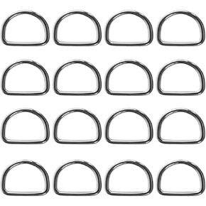 Ewparts D Ring 1.5 inch Welded Solid Heavy Duty Metal D Rings 1 1/2 inch 16 Pack for Bags,DIY Dog Collars, Backpacks, Webbing Straps,Macrame,Keychain Lanyard 1.5 d Ring for Purse