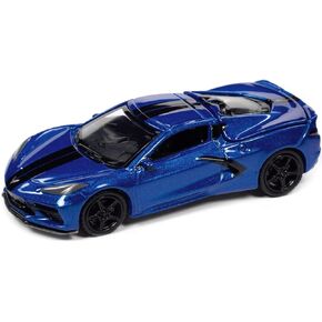 2020 Chevrolet Corvette Elkhart Lake Blue Metallic Sports Cars Limited Edition 1/64 Diecast Model Car by Auto World