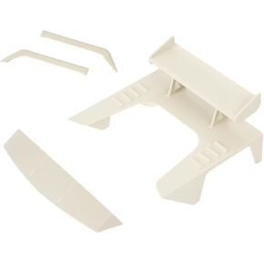 RC Spare Part for WPL for D12 1/10 RC Drift Car Upgrade Parts Decoration KitRC Car Air Deflector Tail Wing Spoiler Window Sun Visor Set(Silver)