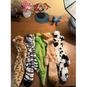 Paw Palace & Co - Dog Squeaky Toys 5 Pack - Super Value! No Stuffing Animal Plush Dog Chew Toys | for Small, Medium & Large Dogs | Soft Durable Fabric, Tough & Interactive Toy | Multi-Colored