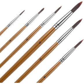 Watercolor Brushes Professional, 6 PCS Water Color Paint Brushes for Painting Artist Paint Brush Craft Painting Brush for Detail Paints Watercolor Acrylic Gouache Inks
