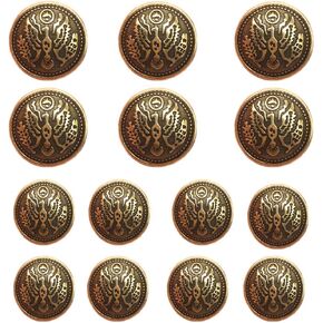 14pcs Antique Gold Blazer Buttons for Men's Suits Blazers Sport Coats 20mm 15mm Metal Shank Blazer Buttons Set for Sewing Coats Suits Blazers (MB20050)