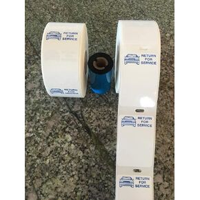 Oil Change Reminder Labels - #1835 - Return for Service 1,000 Qty. (Light Adhesive Material) Refill Pack with 1000 Labels and 1 Printer Ribbon