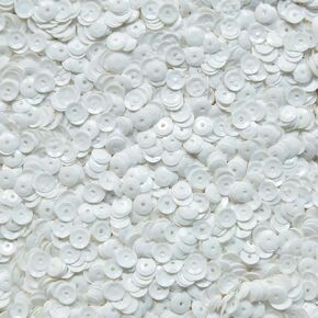 5mm Cup Facet Round Sequin Paillettes Opaque Glossy Bridal Snow White Made in USA