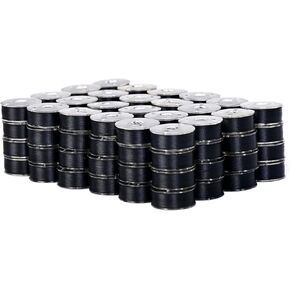 RICHWORD 144pcs Size L(SA155) Prewound Bobbins, White Plastic Sides 75D/2(60WT) Polyester Bobbin Thread for Commercial Multi Needles Embroidery Machine, 110 Yards